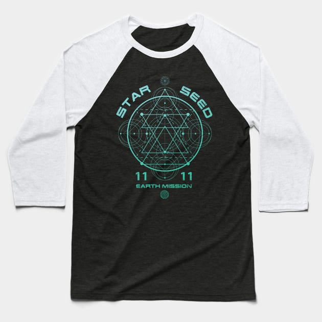 Starseed Sacred Geometry Baseball T-Shirt by rycotokyo81